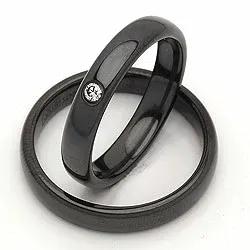 Vihkisormusta musta teräs 0,050 ct
