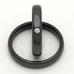 Vihkisormusta musta teräs 0,050 ct