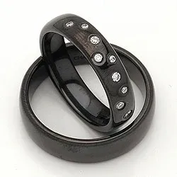 Vihkisormusta musta teräs 0,126 ct