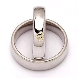 Vihkisormusta hopea ja kulta 0,01 ct