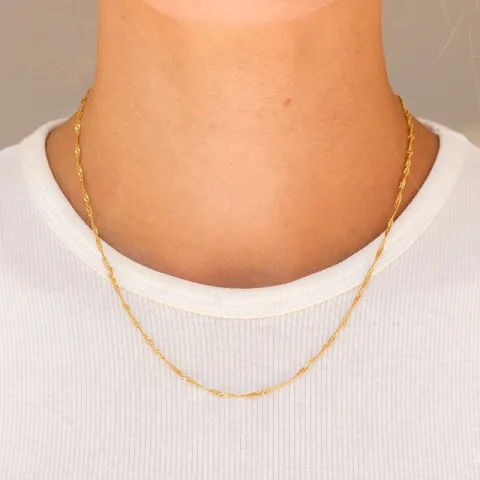 vedenkestävät kaulaketju kullattu teräs 45 cm x 1,7 mm  - OCEANA