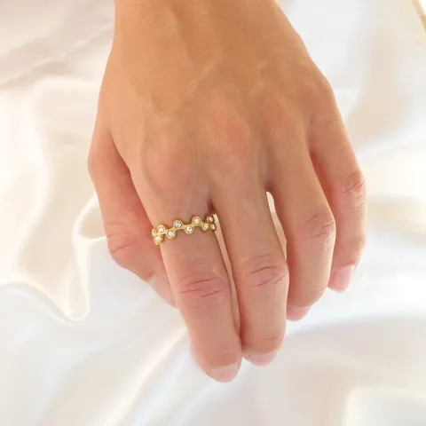 vedenkestävät zirkoni säädettävissä sormus kullattu teräs - OCEANA