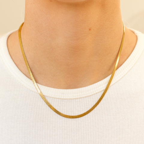 vedenkestävät käärmekaulaketju kullattu teräs 40+5 cm x 3 mm  - OCEANA