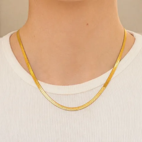 vedenkestävät käärmekaulaketju kullattu teräs 40+5 cm x 4 mm  - OCEANA