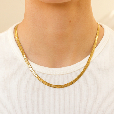 vedenkestävät käärmekaulaketju kullattu teräs 40+5 cm x 5 mm  - OCEANA