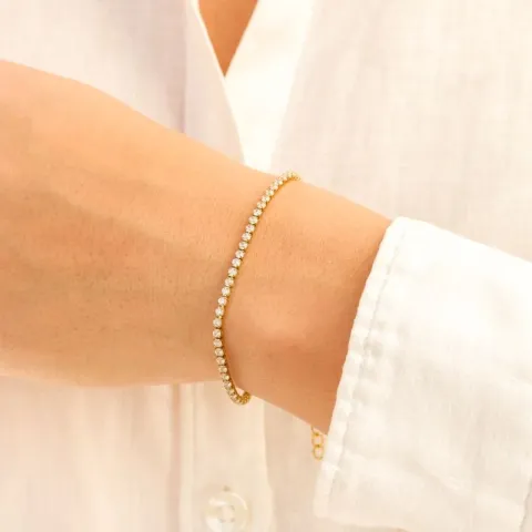 vedenkestävät zirkoni rannekoru kullattu teräs - OCEANA