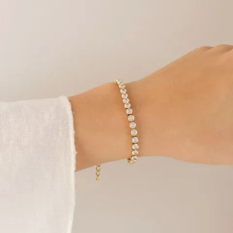 vedenkestävät zirkoni rannekoru kullattu teräs - OCEANA