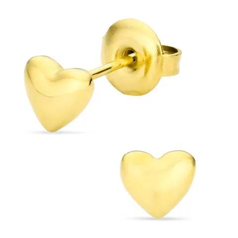 vedenkestävät sydän nappikorvakorut  kullattu teräs - OCEANA