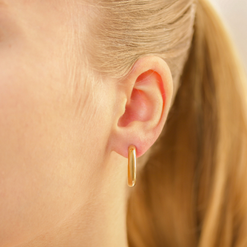 21 mm rengaskorvakorut  kullattu teräs - OCEANA