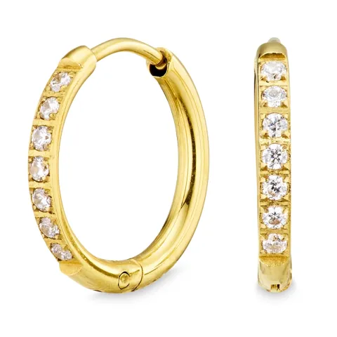 13 mm vedenkestävät zirkoni rengas  kullattu teräs - OCEANA