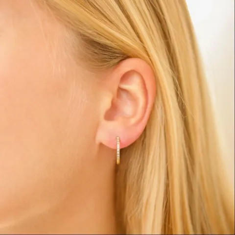 15 mm vedenkestävät zirkoni rengas  kullattu teräs - OCEANA