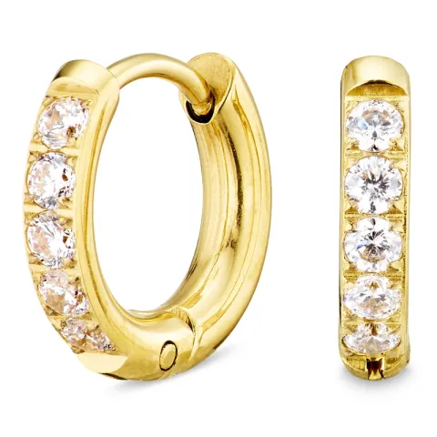 13 mm vedenkestävät zirkoni rengas  kullattu teräs - OCEANA