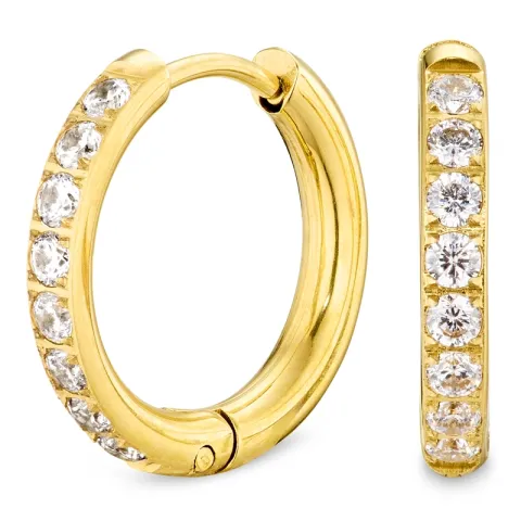 17 mm vedenkestävät zirkoni rengas  kullattu teräs - OCEANA