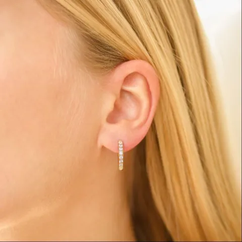 17 mm vedenkestävät zirkoni rengas  kullattu teräs - OCEANA