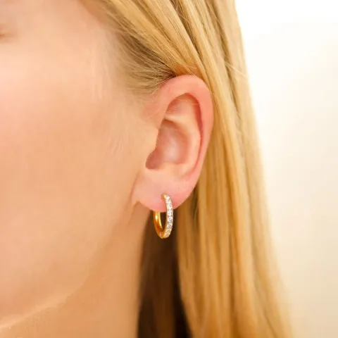 17 mm vedenkestävät zirkoni rengas  kullattu teräs - OCEANA