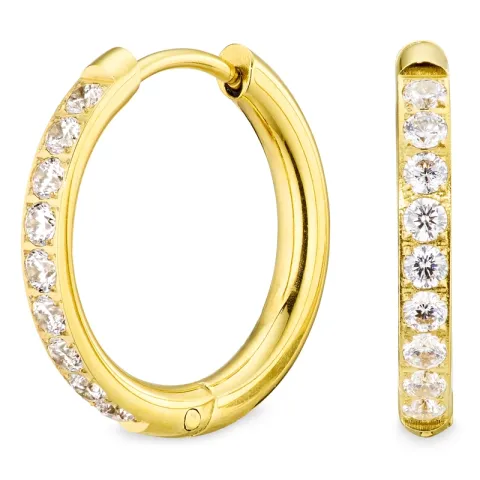 18 mm vedenkestävät zirkoni rengas  kullattu teräs - OCEANA