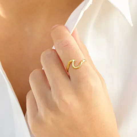 vedenkestävät säädettävissä sormus kullattu teräs - OCEANA