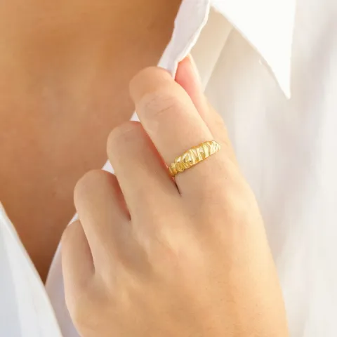 vedenkestävät säädettävissä sormus kullattu teräs - OCEANA