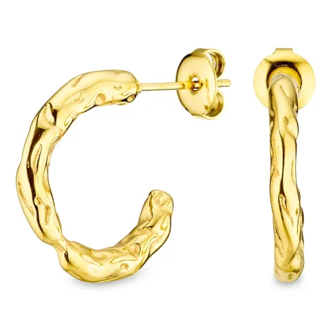 vedenkestävät rengaskorvakorut  kullattu teräs - OCEANA