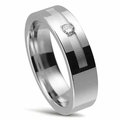 Naisten sormus 14 karaatin valkokultaa 0,07 ct