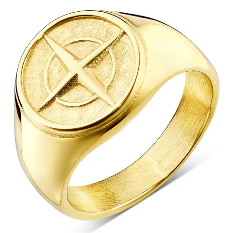 vedenkestävät tähti sormus kullattu teräs