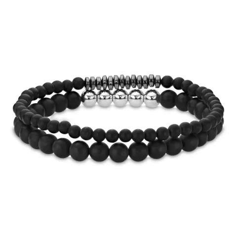 vedenkestävät onyx rannekoru teräs