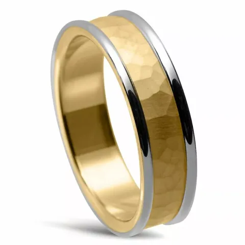Taottu kaksivärinen Miesten sormus 14 karaatin kulta ja valkokultaa