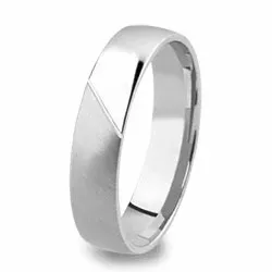 Mattapintaista ja kiiltävää miesten vihkisormus 14 karaatin valkokultaa