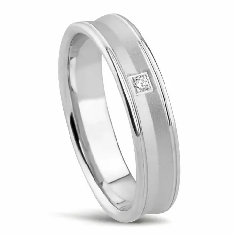 Naisten sormus 14 karaatin valkokultaa 0,0165 ct