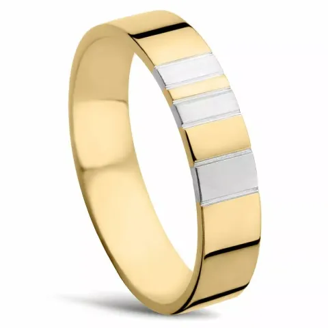 Miesten sormus 14 karaatin kulta ja valkokultaa