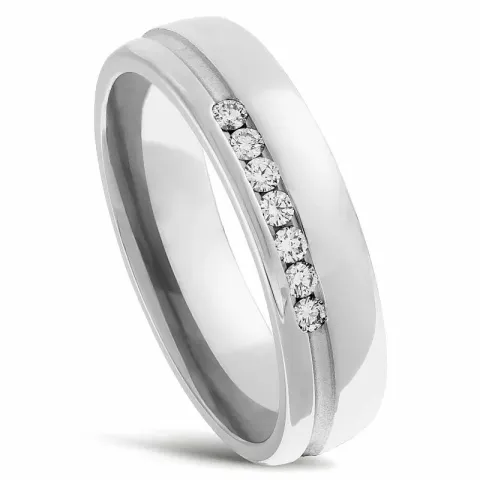 Naisten sormus 14 karaatin valkokultaa 0,105 ct