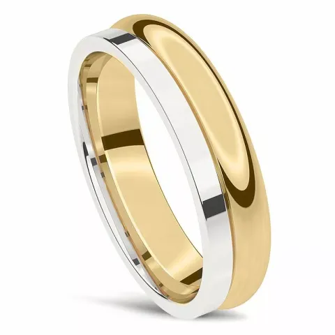 Kaksivärinen vihkisormus 14 karaatin kulta ja valkokultaa