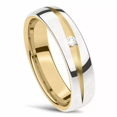 kaksivärinen Naisten sormus 14 karaatin kultaa 0,03 ct