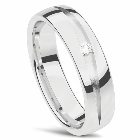 Naisten sormus 14 karaatin valkokultaa 0,03 ct