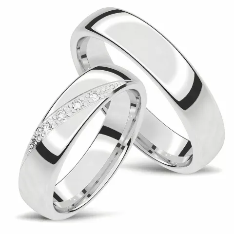 vihkisormusta 14 karaatin valkokultaa 0,01 ct - setit