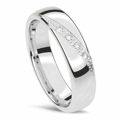 Naisten sormus 14 karaatin valkokultaa 0,01 ct