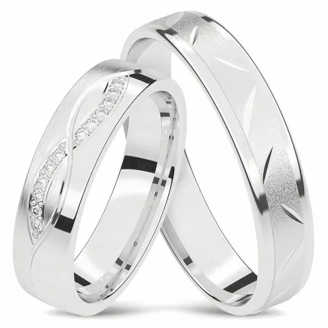 vihkisormusta 14 karaatin valkokultaa 0,006 ct - setit