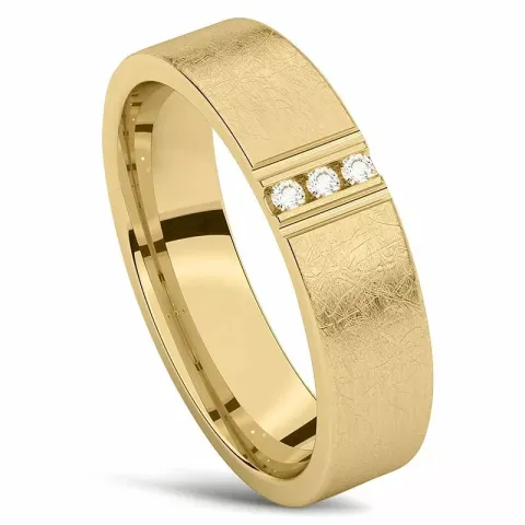 Strukturoitu Naisten sormus 14 karaatin kultaa 0,01 ct