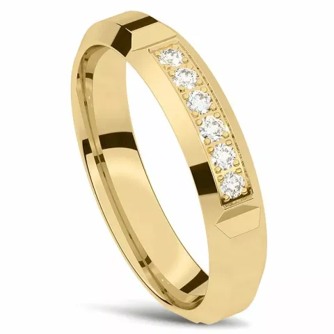 kiiltävä Naisten sormus 14 karaatin kultaa 0,0165 ct