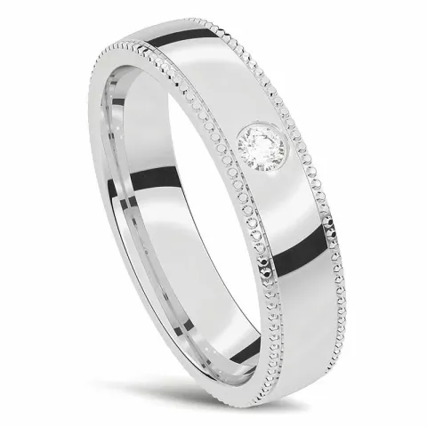 Naisten sormus 14 karaatin valkokultaa 0,05 ct