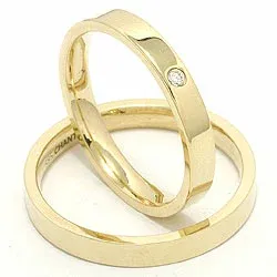 Vihkisormusta 9 karaatin kultaa 0,02 ct