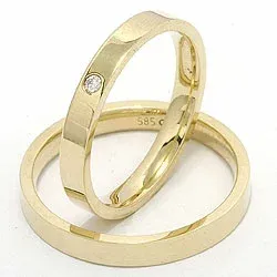 Vihkisormusta 9 karaatin kultaa 0,02 ct