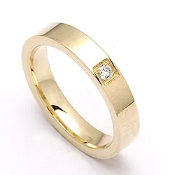 Vihkisormus 14 karaatin kultaa 0,05 ct