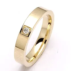 Vihkisormus 14 karaatin kultaa 0,05 ct