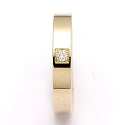 Vihkisormus 14 karaatin kultaa 0,05 ct