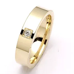 Vihkisormus 14 karaatin kultaa 0,05 ct