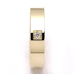 Vihkisormus 14 karaatin kultaa 0,05 ct