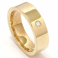 Vihkisormus 9 karaatin kultaa 0,05 ct