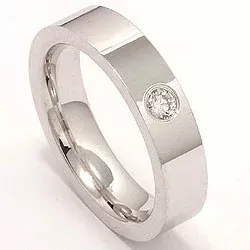 Vihkisormus 14 karaatin valkokultaa 0,10 ct