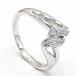 Elegantti abstrakti sormus rodinoitua hopeaa